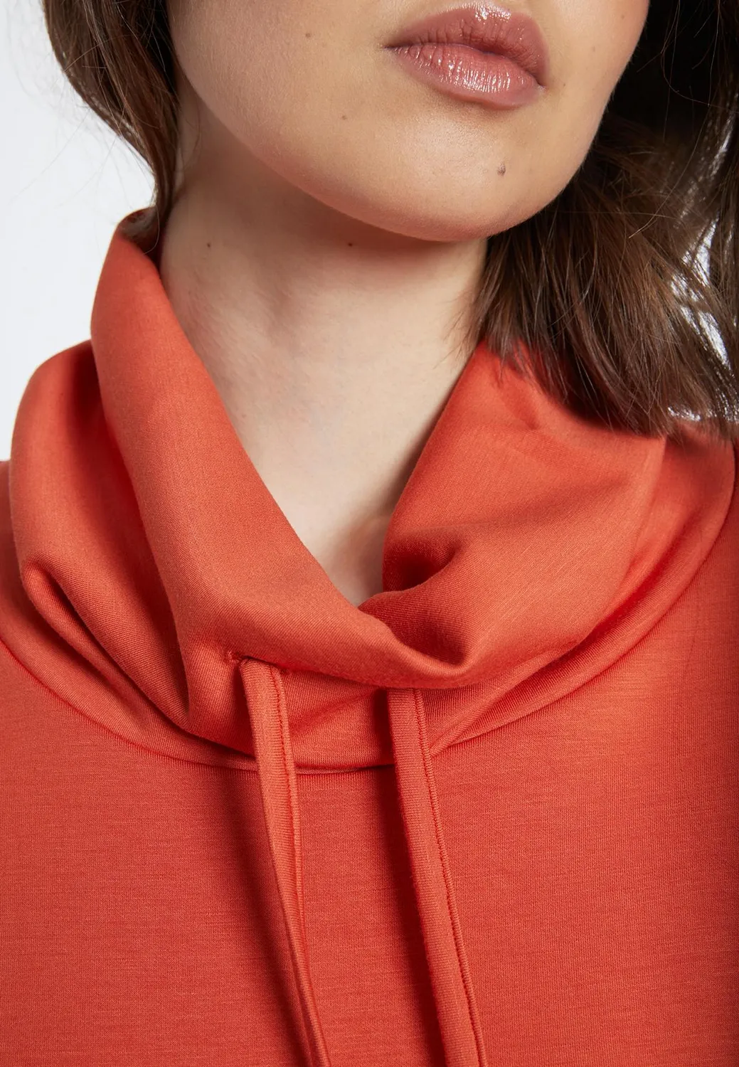 Ana Alcazar Selma top collo alto arancione in jersey