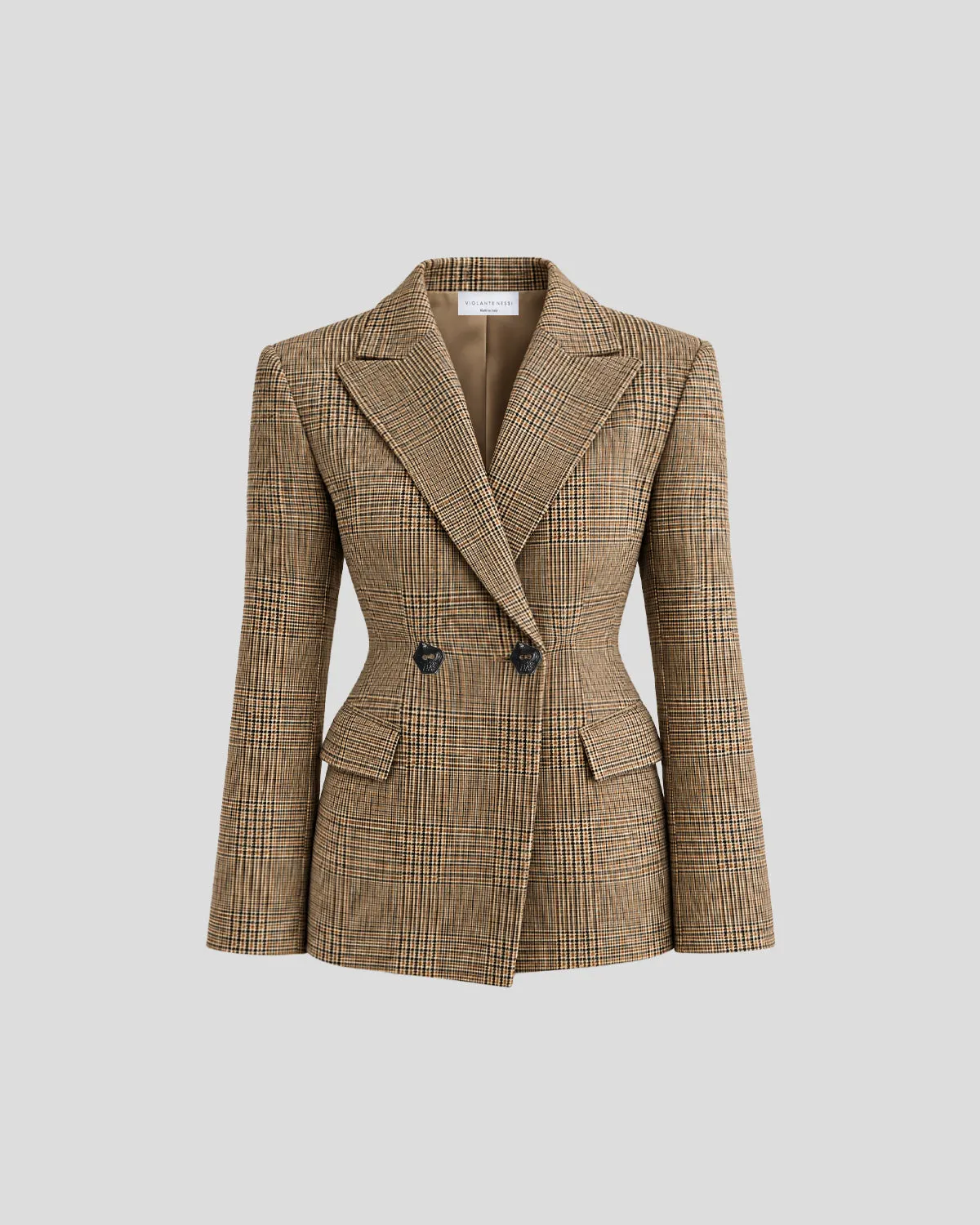 Violante Nessi Burri blazer pied-de-poule lana