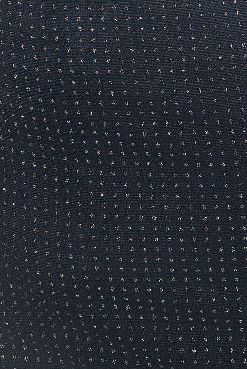 Goddiva Plus Glitter Velvet abito lungo argento fiocco