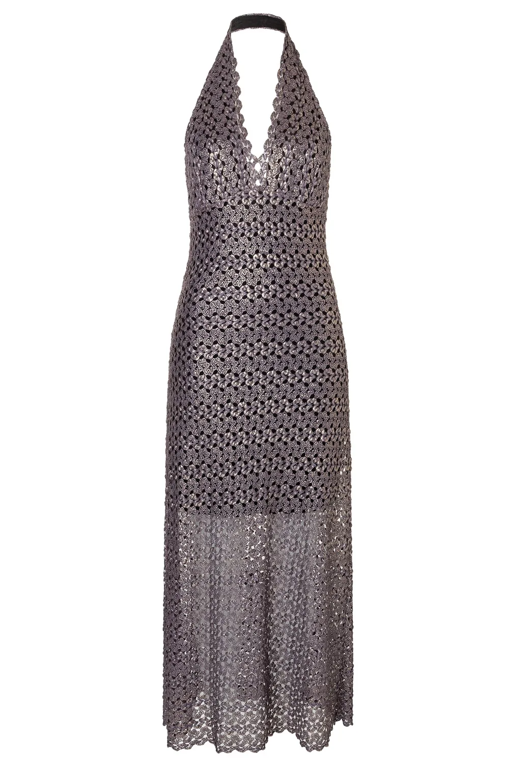 Ana Alcazar Dilna abito maxi marrone metallizzato