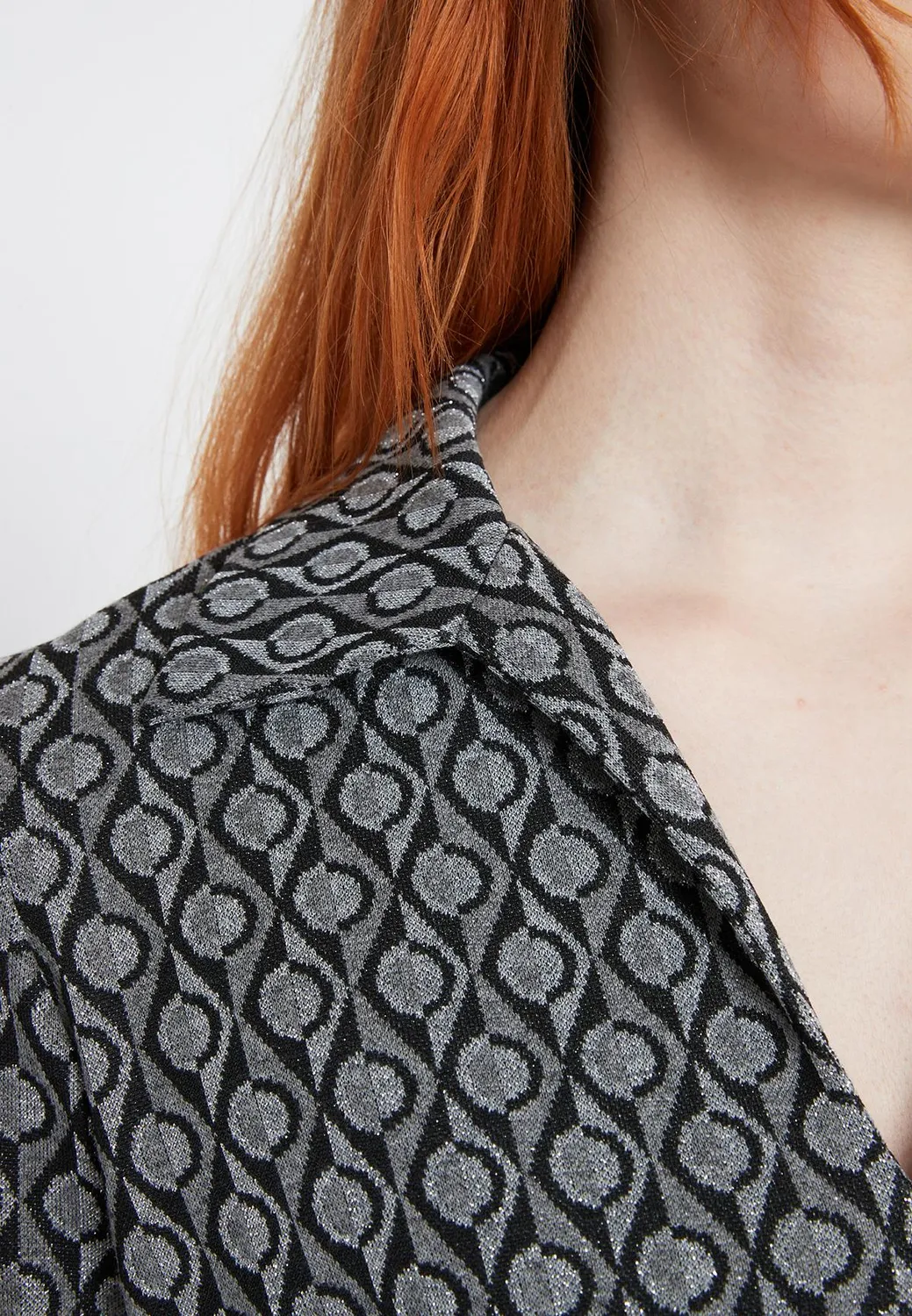 Ana Alcazar Sofine abito midi camicia fantasia blu