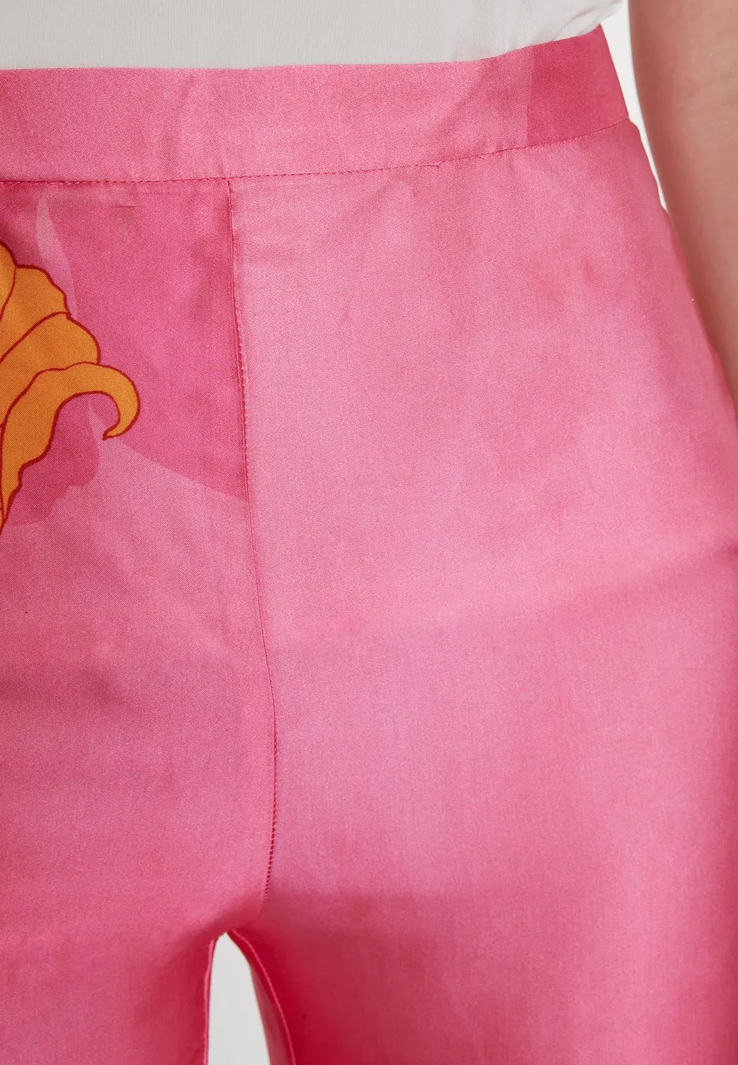 Ana Alcazar Paska pantaloni raso rosa a fiori