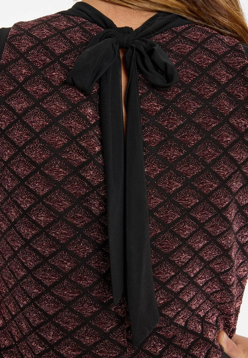 Ana Alcazar Ably tuta bordeaux lurex