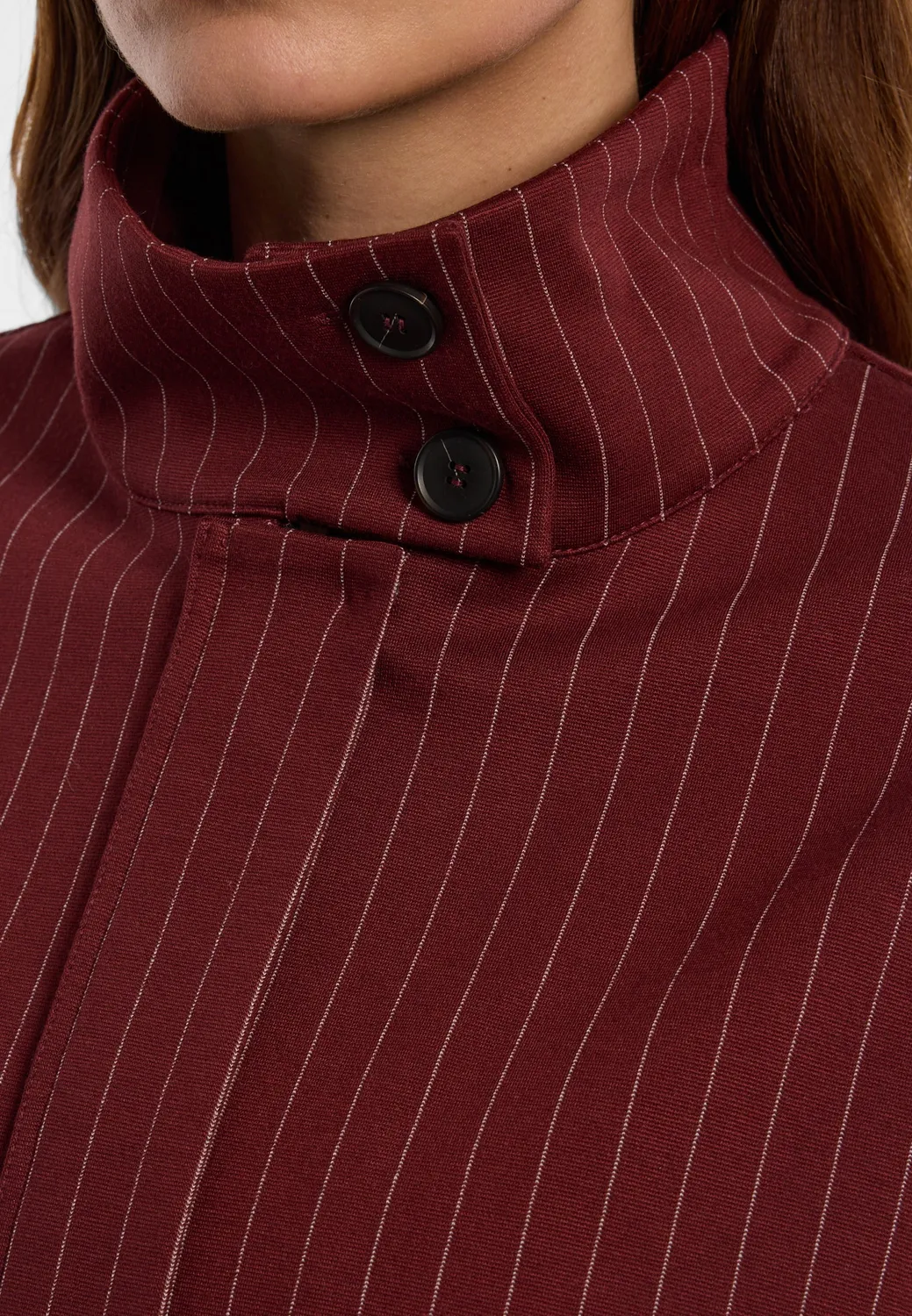 Ana Alcazar Enlyvo giacca bomber bordeaux gessata