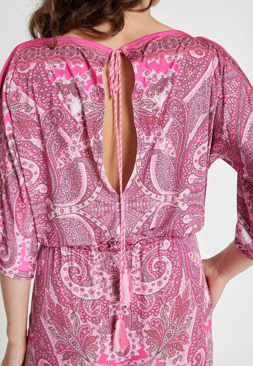 Ana Alcazar Kimone tuta paisley rosa bacca