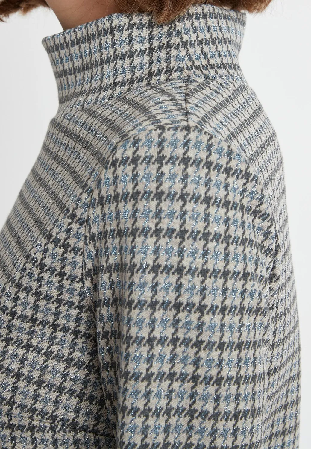 Ana Alcazar Sodana abito midi pied-de-poule lurex