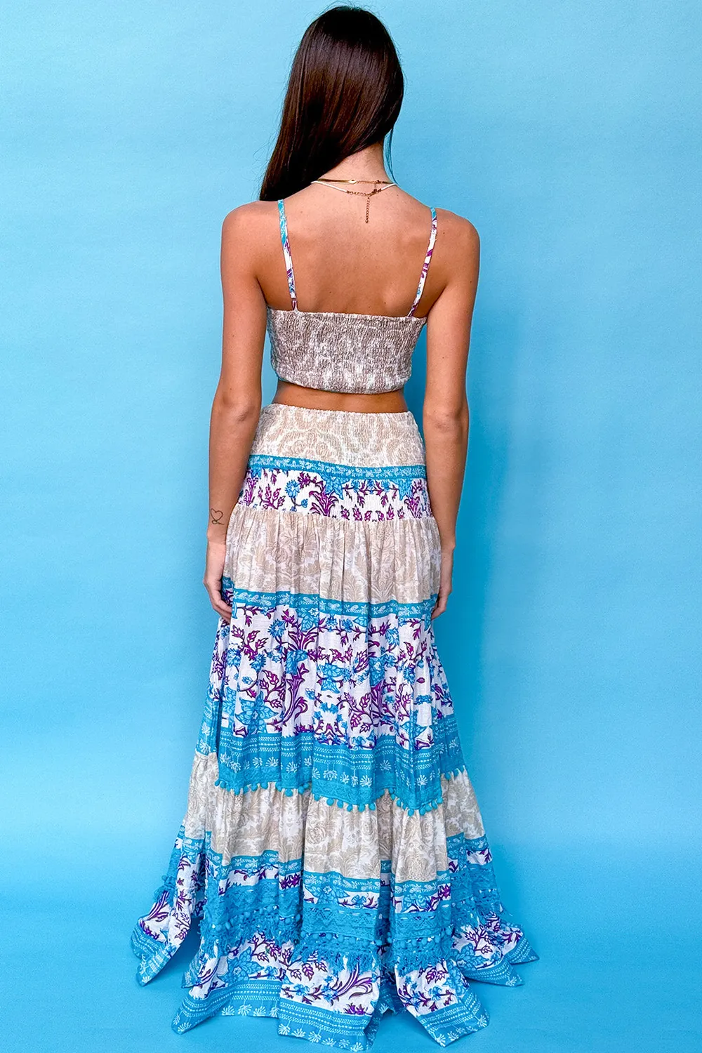 Antica Sartoria DV473 completo top e gonna ecru cotone