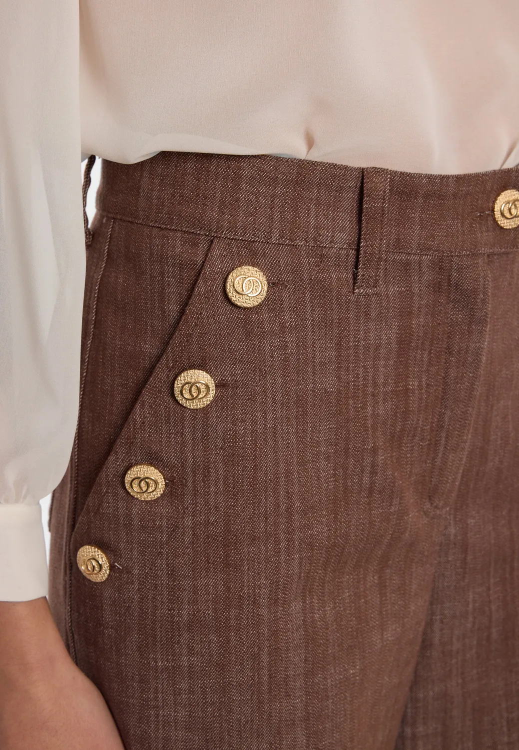 Ana Alcazar Endylis jeans marina cognac elasticizzato